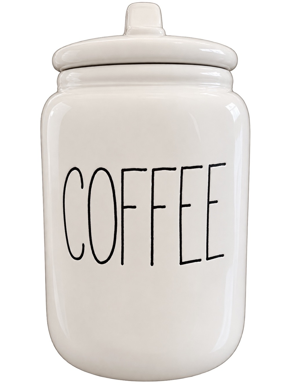 Rae Dunn White Ceramic Canister - COFFEE